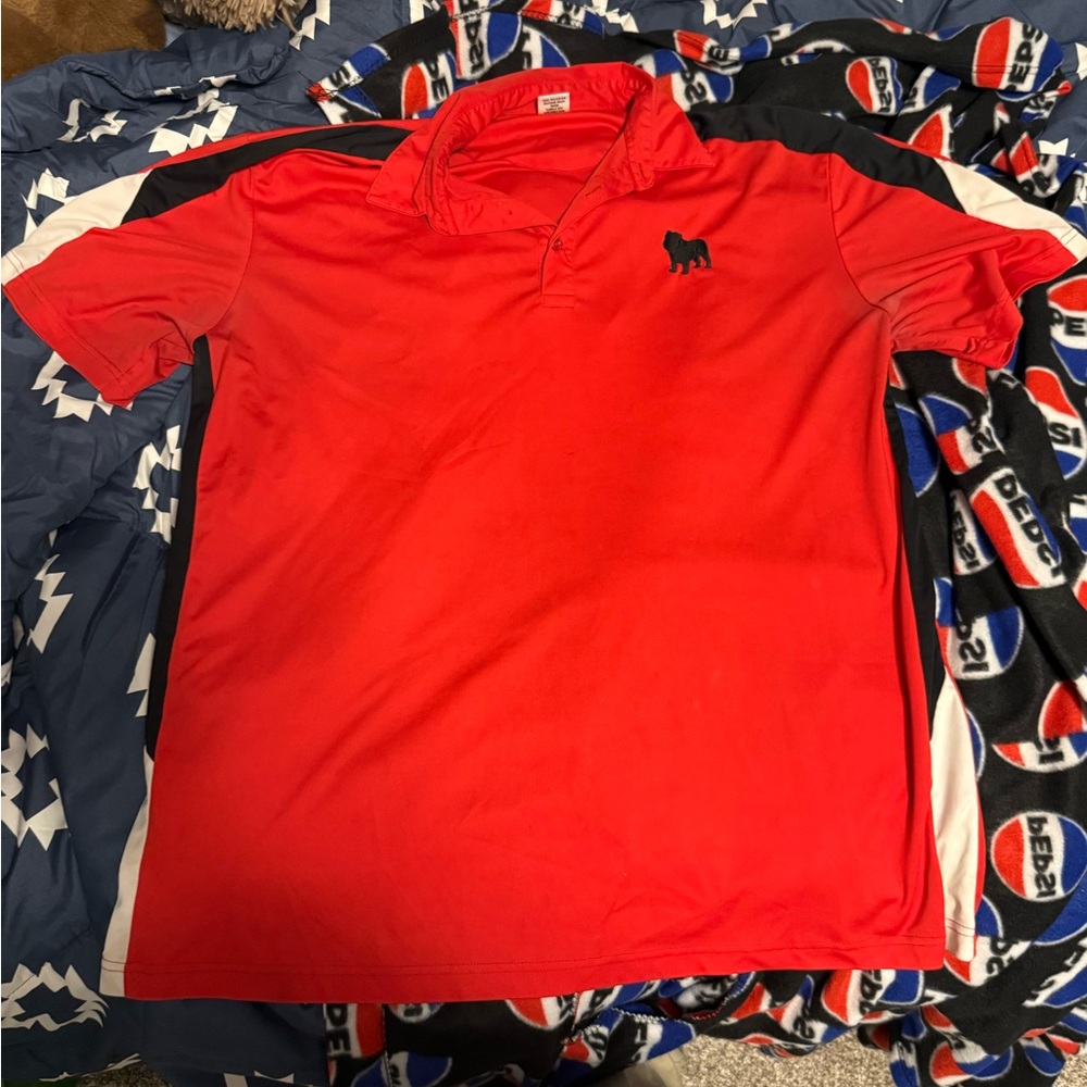 Source Unknown Vibrant Red Polo with Black Details